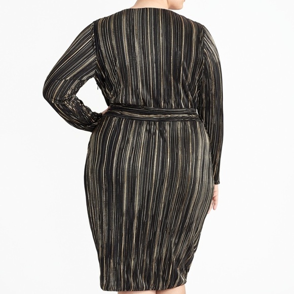 RACHEL Rachel Roy Pleated Faux Wrap Sheath Dress - Picture 4 of 11